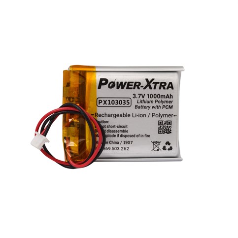 Power-Xtra PX103035 3.7V 1000mAh Li-Polymer Pil (Soketli/PCM/1.5A)