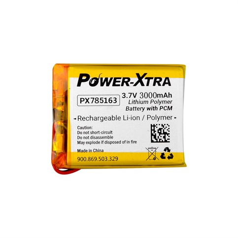 Power-Xtra PX785163 - 3.7V 3000 mAh Li-Polymer Pil -Devreli-3.0A