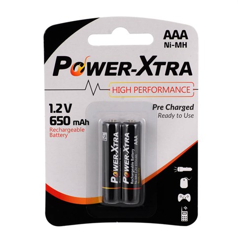 Power-Xtra 1.2V Ni-Mh AAA 650 mAh  READY2USE Pil 2'Li Blister